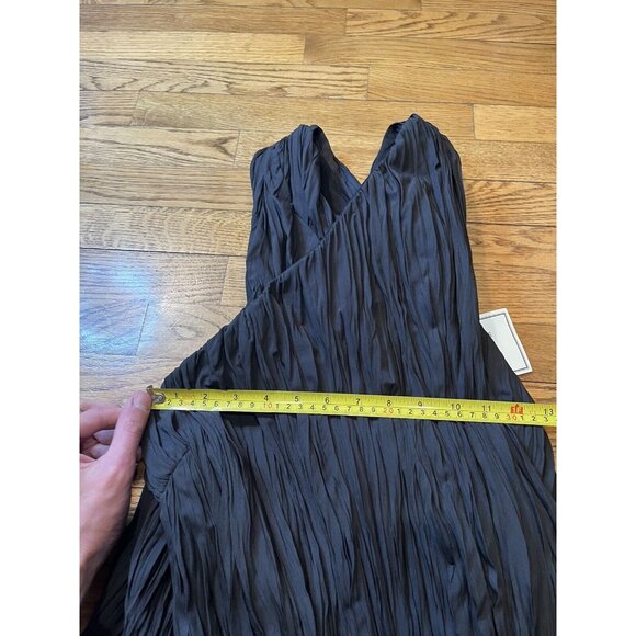 Svilu Halter Recycled Bow Back Size 8 Black Frilly Dress Newlife Polyester NWT - Picture 12 of 16